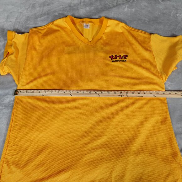 Vintage Russell Athletic Tilt Racing Team Jersey Shirt Mens 2XL Slim Fit Gold - Picture 7 of 8